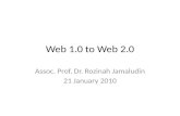 Web 1.0 to Web 2.0 Assoc. Prof. Dr. Rozinah Jamaludin 21 January 2010.