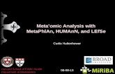 Meta’omic Analysis with MetaPhlAn, HUMAnN, and LEfSe Curtis Huttenhower 08-08-13 Harvard School of Public Health Department of Biostatistics.