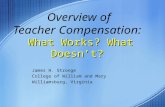 What Works? What Doesn’t? Overview of Teacher Compensation: What Works? What Doesn’t? James H. Stronge College of William and Mary Williamsburg, Virginia.