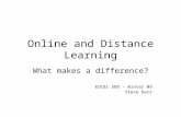 Online and Distance Learning What makes a difference? EDC&I 505 – Winter 09 Steve Kerr.