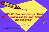 "PK-12 Partnerships That Meet University and School Objectives" © LSU Center for Community Engagement Learning and Leadership.