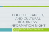 COLLEGE, CAREER, AND CULTURAL READINESS INFORMATION NIGHT Tumwater High School Counseling Center.