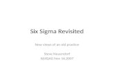 Six Sigma Revisited New views of an old practice Steve Neuendorf SASQAG Nov 16,2007.