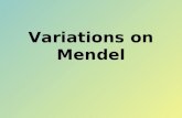 Variations on Mendel 1. INCOMPLETE DOMINANCE Neither trait is completely dominant over the other Get a BLEND of the two traits The new phenotype is somewhere.