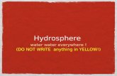 Hydrosphere water water everywhere ! (DO NOT WRITE anything in YELLOW!)