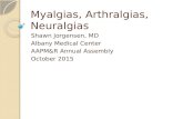 Myalgias, Arthralgias, Neuralgias Shawn Jorgensen, MD Albany Medical Center AAPM&R Annual Assembly October 2015.