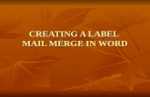 CREATING A LABEL MAIL MERGE IN WORD. TERMS FIELDS RECORDS MERGE CODES.