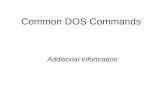 Common DOS Commands Additional information. Important DOS Concepts Common DOS Commands  Why format a disk?  Partitioning and Formatting disks  Structure.
