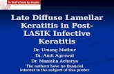 Dr. Umang Mathur Dr. Amit Agrawal Dr. Manisha Acharya The authors have no financial interest in the subject of this poster Late Diffuse Lamellar Keratitis.