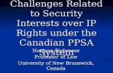 Challenges Related to Security Interests over IP Rights under the Canadian PPSA System Norman Siebrasse Professor of Law University of New Brunswick, Canada.