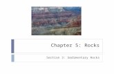 Chapter 5: Rocks Section 3: Sedimentary Rocks. From Sediment to Rock  Sediment – small, solid pieces of material that come from rocks or living things.