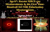 SgrA*: Recent NIR/X-ray Measurements & the First Time- Resolved AO NIR Polarization Measurements 26th Genaral Assembly of the IAU Prague, Czech Republic,