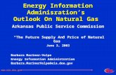 Energy Information Adminisration’s Outlook On Natural Gas Arkansas Public Service Commission “The Future Supply And Price of Natural Gas” June 3, 2003.