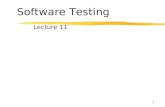 1 Software Testing Lecture 11. 2 Organization of this Lecture: zReview of last lecture. zData flow testing zMutation testing zCause effect graphing zPerformance.