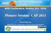 AESI Conference, Dublin, Oct. 2010 Plenary Session: CAP 2013 David Harvey CRE & School of Agriculture, Food & Rural Development AESI Conference, Dublin,