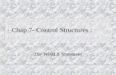 Chap 7- Control Structures : The WHILE Statement.