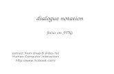Dialogue notation focus on STNs extract from chap 8 slides for Human Computer Interaction