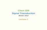 Chem 509 Signal Transduction Winter 2012 Lecture 1.