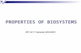PROPERTIES OF BIOSYSTEMS ERT 141 1 st Semester 2012/2013.