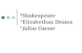 * Shakespeare *Elizabethan Drama *Julius Caesar. Shakespeare and His Times.
