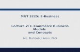 MGT 3225: E-Business Lecture 2: E-Commerce Business Models and Concepts Md. Mahbubul Alam, PhD.