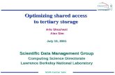 SDM-Center talk Optimizing shared access to tertiary storage Arie Shoshani Alex Sim Alex Sim July 10, 2001 Scientific Data Management Group Computing Science.