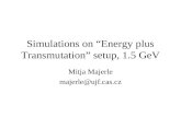 Simulations on “Energy plus Transmutation” setup, 1.5 GeV Mitja Majerle majerle@ujf.cas.cz.