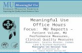 Meaningful Use Office Hours Focus: MU Reports – Patient Volume, MU Performance Measures, Clinical Quality Measures Moderators: Cecelia Rosales, Carmen.
