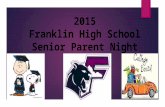 2015 Franklin High School Senior Parent Night. Why Go To College?  College is a pathway to success and a better life.  College graduates have half the.