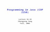Programming in Java (COP 2250) Lecture 16-18 Chengyong Yang Fall, 2005.