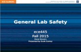 General Lab Safety ece445 Fall 2015 Dane Sievers Presented by Scott Carney.