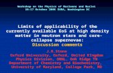 Limits of applicability of the currently available EoS at high density matter in neutron stars and core-collapse supernovae: Discussion comments Workshop.