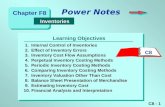 C8 - 1 Learning Objectives Power Notes 1.Internal Control of Inventories 2.Effect of Inventory Errors 3.Inventory Cost Flow Assumptions 4.Perpetual Inventory.