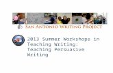 2013 Summer Workshops in Teaching Writing: Teaching Persuasive Writing.