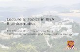 Lecture 6. Topics in RNA Bioinformatics The Chinese University of Hong Kong CSCI5050 Bioinformatics and Computational Biology.