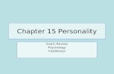 Chapter 15 Personality Exam Review Psychology Fall/Winter.