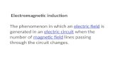 Electromagnetic induction The phenomenon in which an electric field is generated in an electric circuit when the number of magnetic field lines passing.