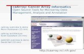 CaArray: Cancer Array Informatics Open Source Tools for Microarray Data Management, Analysis and Annotation  caArray overview.