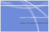 Lesson 21: Refurbishing Items Steps to Process Refurbishment.
