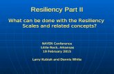 Resiliency Part II What can be done with the Resiliency Scales and related concepts? What can be done with the Resiliency Scales and related concepts?