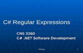C# Strings 1 C# Regular Expressions CNS 3260 C#.NET Software Development.