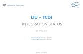 LIU – TCDI. INTEGRATION STATUS 1 ST APRIL 2015 Frédéric Galleazzi EN/MEF/INT Antoine Kosmicki EN/MEF/INT EDMS : 1502092.