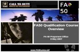 FA 50 FORCE MANAGEMENT FORCE MANAGEMENT FORCE MANAGEMENT FUNCTIONAL AREA 50 FORCE MANAGEMENT FA 50  FA50 Qualification Course Overview.