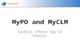 MyPO and MyCLM SanDisk iPhone App UI Samples. MyPO SanDisk iPhone App UI Samples.