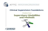 Clinical Supervision Foundations Module Four Supervisory Modalities and Methods.