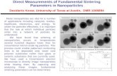 Direct Measurements of Fundamental Sintering Parameters in Nanoparticles Desiderio Kovar, University of Texas at Austin, DMR 1006894 Metal nanoparticles.
