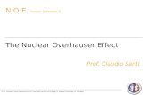 N.O.E. lesson 3 module 2 The Nuclear Overhauser Effect Prof. Claudio Santi Prof. Claudio Santi Dipartment of Chemistry and Technology of Drugs University.