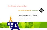 Maryland Scholars High School Summit May 2004 Archived Information.