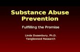 Substance Abuse Prevention Fulfilling the Promise Linda Dusenbury, Ph.D. Tanglewood Research.