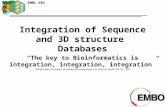 EMBL-EBI Integration of Sequence and 3D structure Databases “The key to Bioinformatics is integration, integration, integration” Bioinformatics: Bringing.